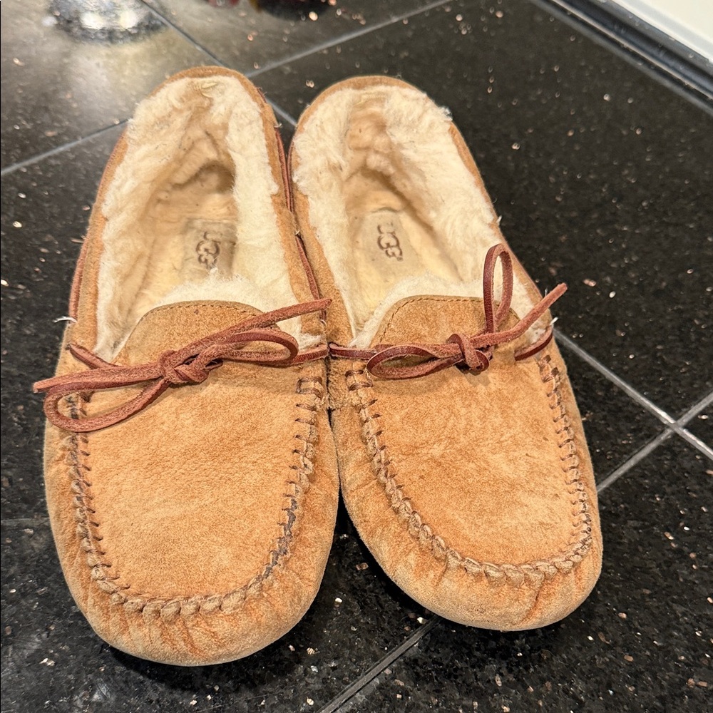 UGG Chestnut Suede Moccasin Slippers